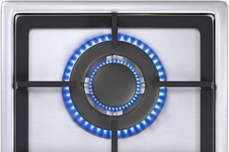 Piastra di Cottura a Gas a 2 Fuochi, Autosufficiente, Piano Cottura a Incasso, per Gas Naturale/Propano, Sicurezza Tramite termocoppia, Acciaio inossidabile