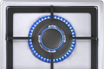 Piastra di Cottura a Gas a 2 Fuochi, Autosufficiente, Piano Cottura a Incasso, per Gas Naturale/Propano, Sicurezza Tramite termocoppia, Acciaio inossidabile
