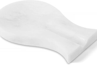 RADICALn Poggiamestolo in Marmo Bianco Fatto a Mano Grande Spatola Mestolo Forchetta Utensile da Cucina Organizer