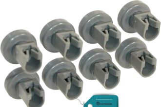 ELECTROHOGAR® - Rotelle Lavastoviglie Compatibile con Rex, Electrolux, Zanussi, AEG... (8 Ruote Cestello Superiore)
