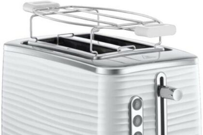 Russell Hobbs Tostapane e Scaldapanini Inspire, 2 Fette, Riscalda e Scongela, 1050 W, Bianco, 24370-56