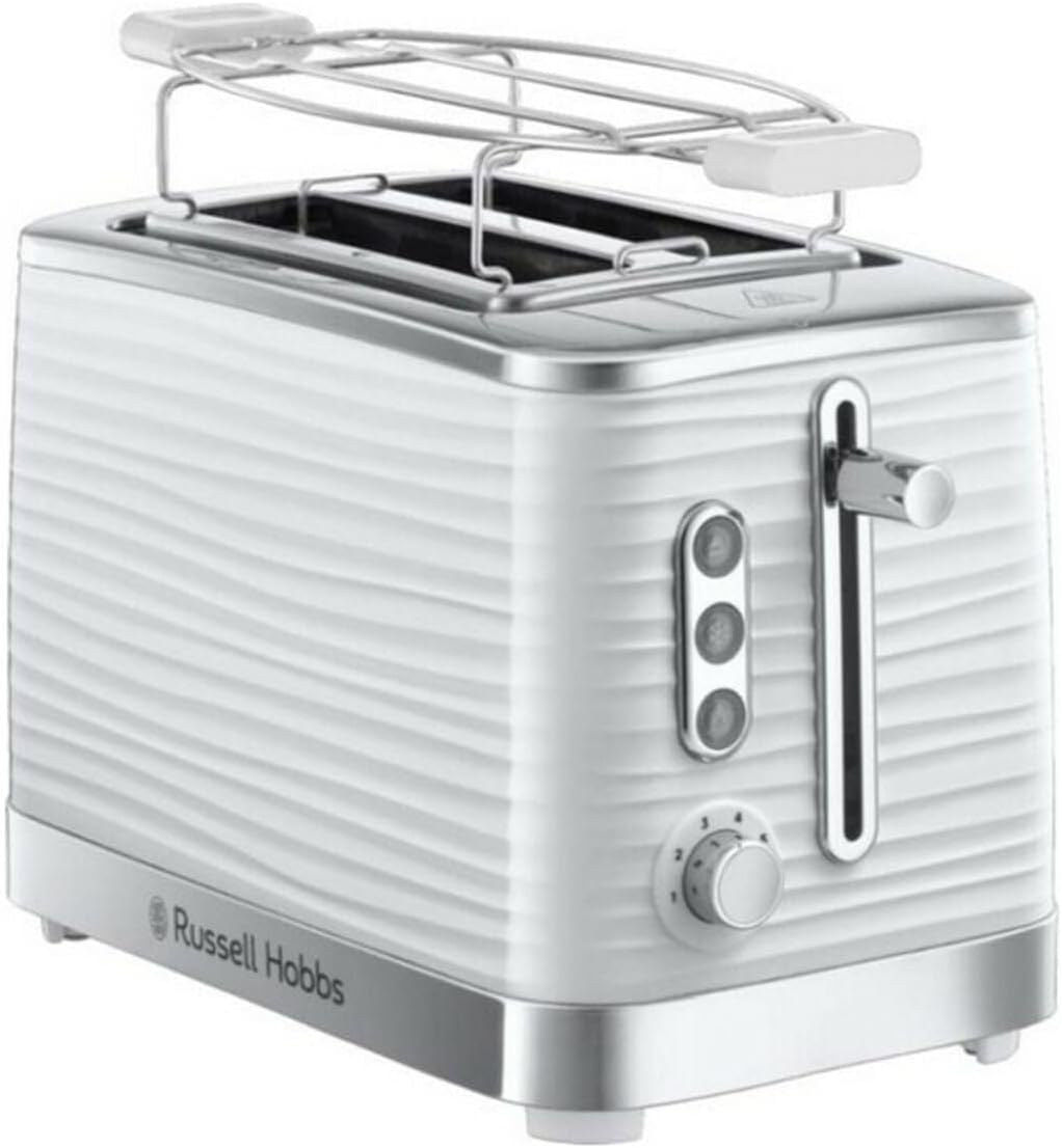 Russell Hobbs Tostapane e Scaldapanini Inspire, 2 Fette, Riscalda e Scongela, 1050 W, Bianco, 24370-56