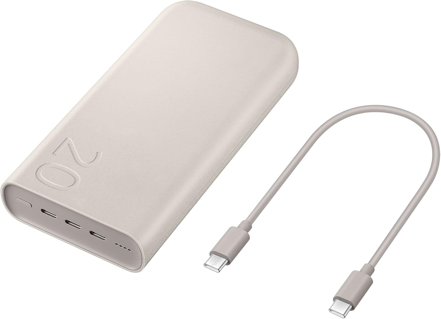 Samsung Caricabatterie Portatile 20.000 mAh Power Bank Super Fast Charging 45W, 3 porte di ricarica USB-C, Beige