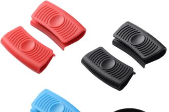 Set di 6 Presine in Silicone Antiscivolo per la Cucina, con Manico Resistente e Clip per una Cottura Sicura e senza Sforzo.