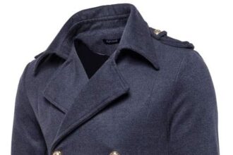 yiduiyi Trench da Uomo in Lana a Doppio Petto a Sezione Lunga da Uomo Stile Caldo Cappotto Trench Sottile
