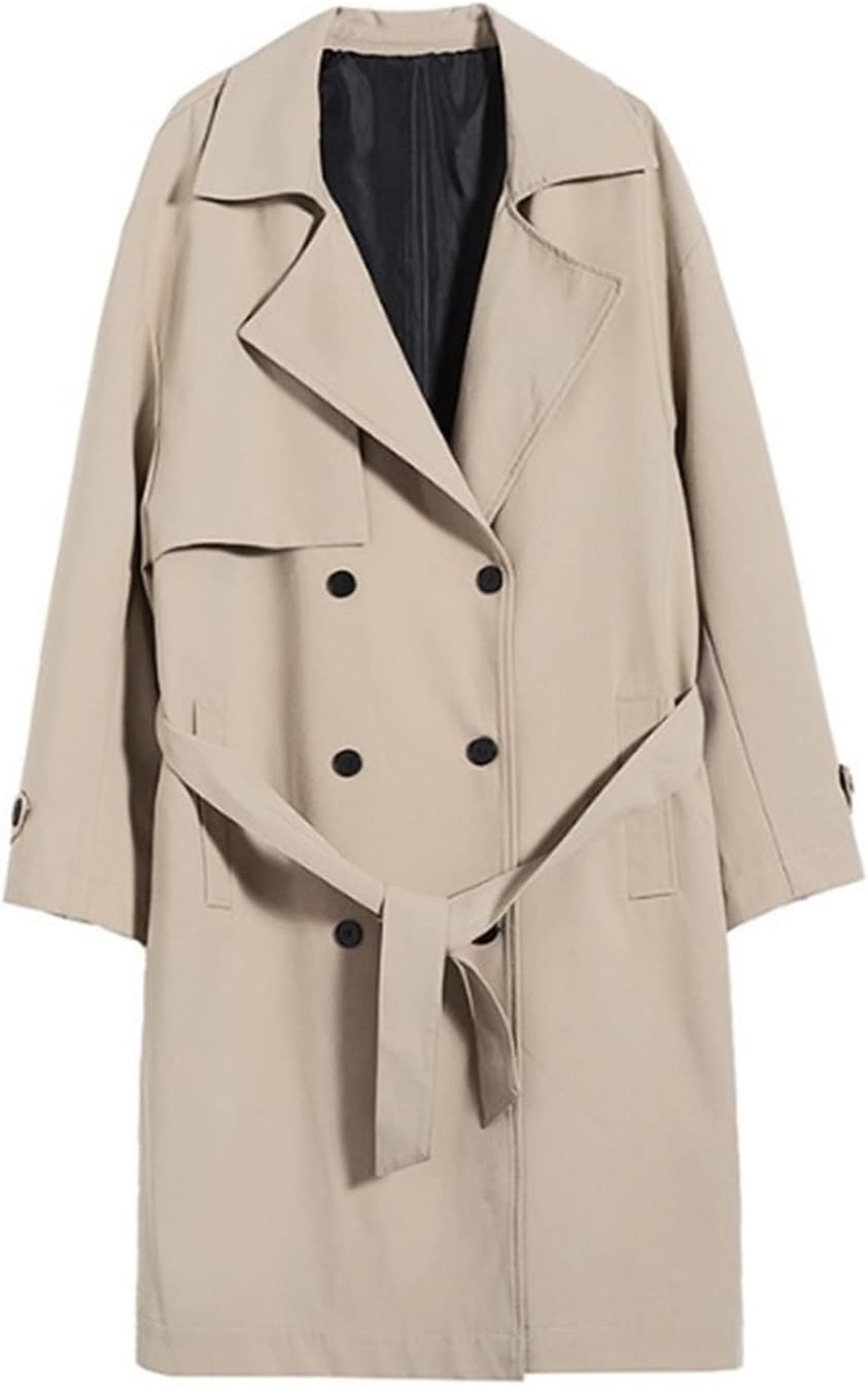 Uomini Trench Size Taglia Un Vento Casual Autunno Cappotti Maschili Classici Vestiti Sciolti (Color : Khaki, Size : XXL)