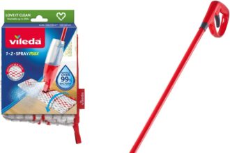 Vileda1.2 Spray Max Sistema Lavapavimenti con erogatore Spray, Con 2 panni in Microfibra riutilizzabili, Senza secchio, Per tutti i pavimenti, Sistema lavapavimenti sostenibile, Vileda love it clean
