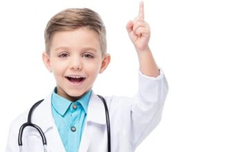 Waflyer Camice Laboratorio Bambini, Cotone Camice Bianco da Laboratorio Bambino, Camice Medico Camici da Laboratorio per Studenti, Ragazzo, Ragazze, Scienziati Dottore Cosplay, Pittura