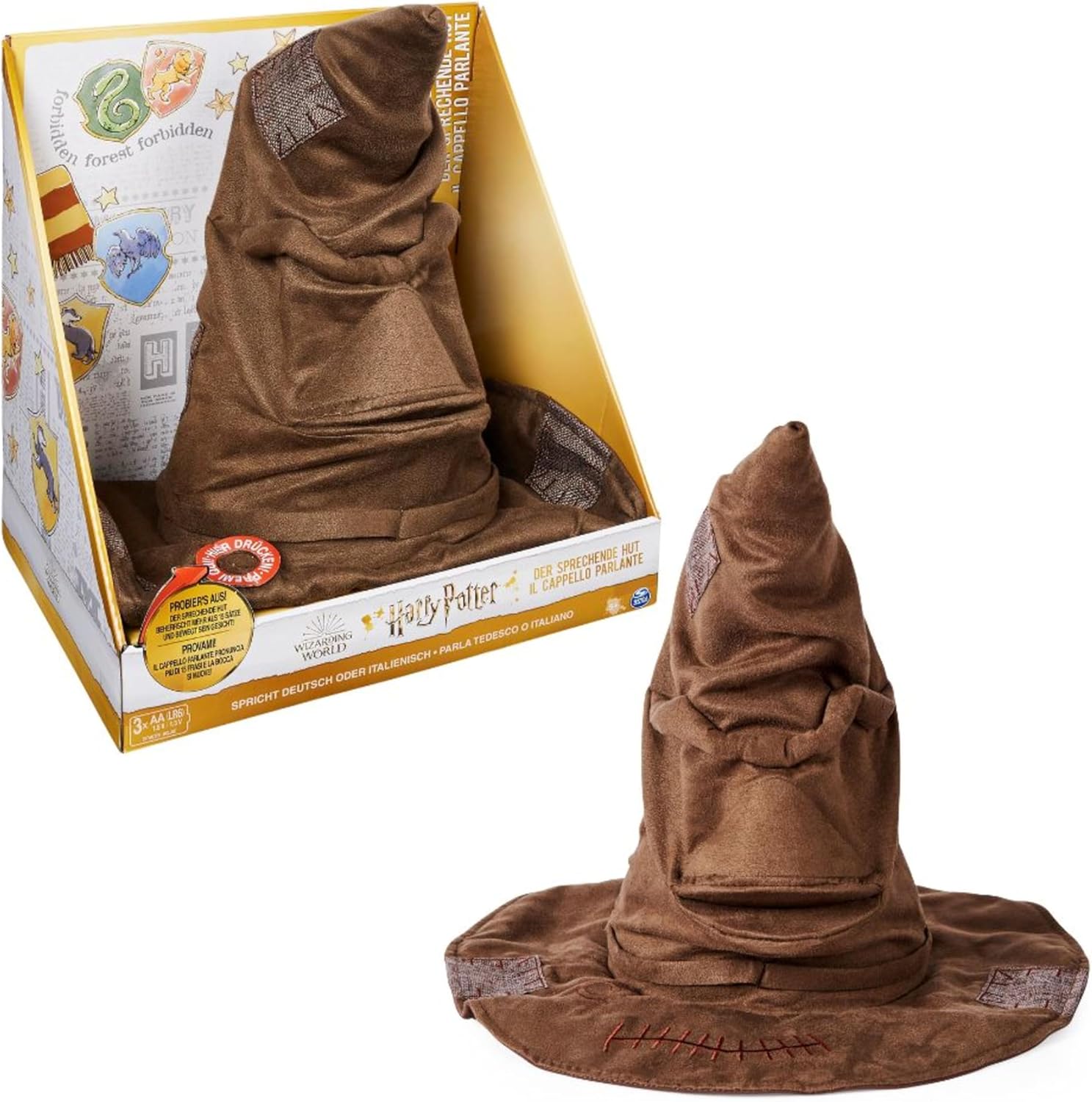 Wizarding World, Cappello Parlante Interattivo di Harry Potter, Voce Originale dei Film, 15 Frasi in Italiano/Tedesco, 5+ Anni
