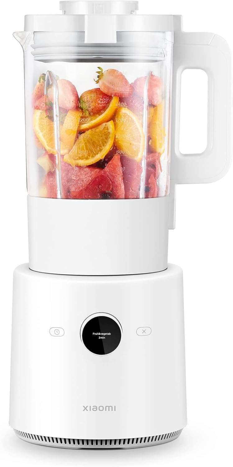 Xiaomi Smart Blender, Taglio Multiangolo a 8 lame, Manopola con Display OLED, 9 Velocità Variabili, Prepara Bevande Calde e Fredde, Fino a 4 Ore di Isolamento Termico, Bianco, Versione Italiana