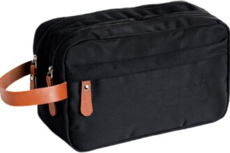 Zyiphor Borsa da Toilette Viaggio Impermeabile con Doppia Sacca Principale - Organizer per Uomo e Donna, Beauty Case con Rete e Maniglia(nero)