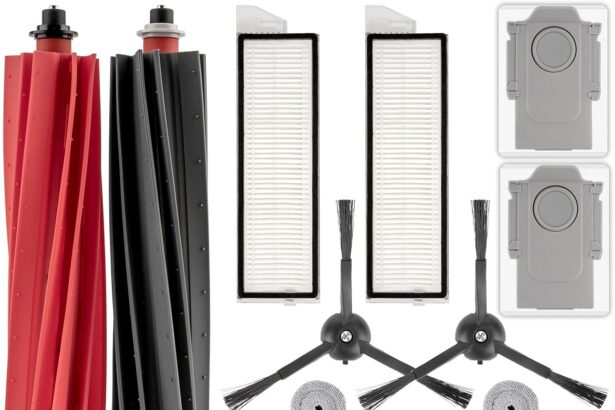 (12 Pezzi) S8 MaxV Ultra Parti di Ricambio per Roborock S8 MaxV Ultra/ S8 Max Ultra Robot, 2 Spazzole a Rullo, 2 Panni Grandi + 2 Piccoli, 2 Sacchetti per la Polvere, 2 Filtri HEPA 2 Spazzole Laterali