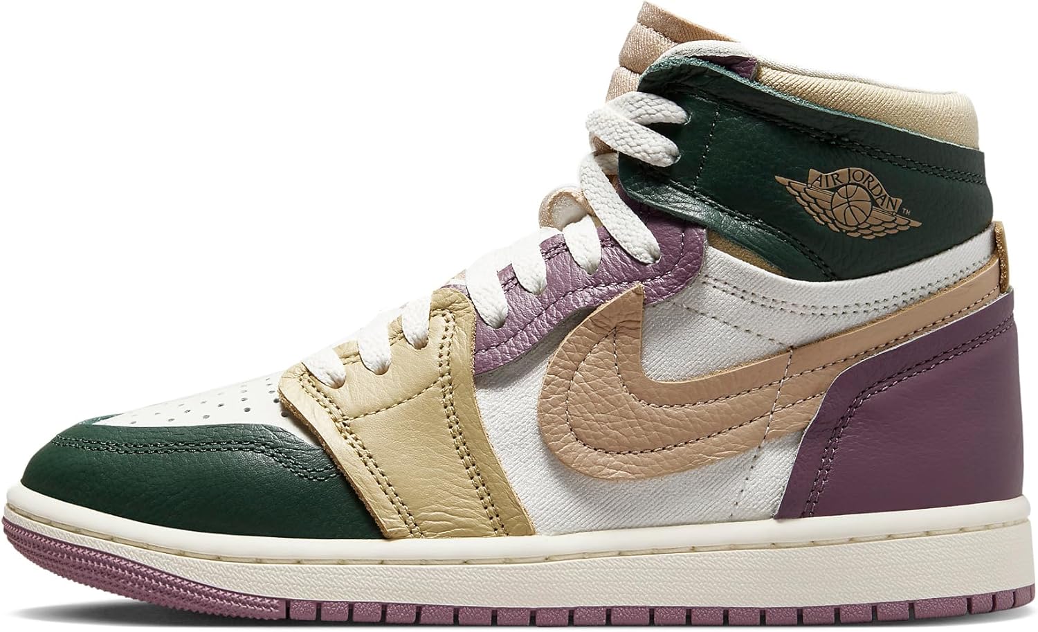 Air Jordan 1 High Method of Make Scarpe da donna (FB9891-100, Bianco/SAIL/Coconut Milk/Pure Platinum), Galactic Jade/Vela/Sky J Malva/Deserto, 40 EU