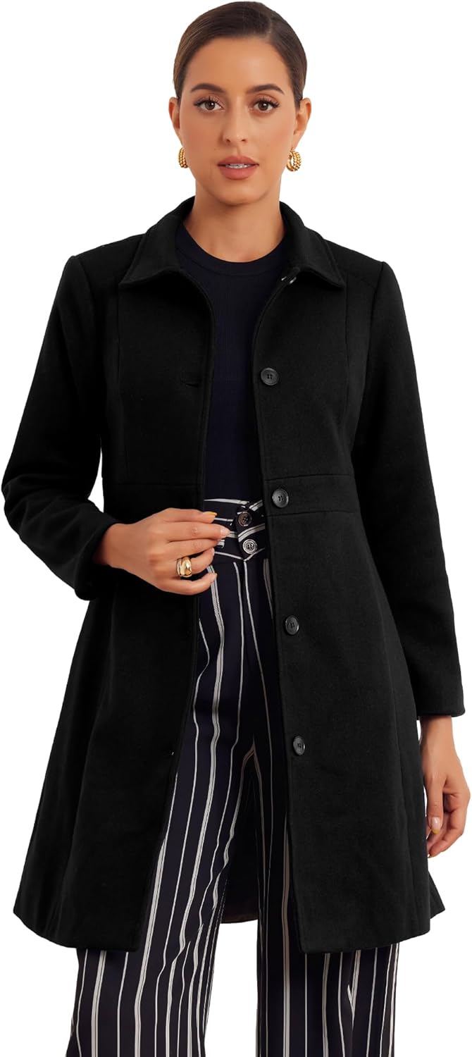 Allegra K Donna Cappotti Con Risvolto Abbottonati Monopetto Manica Lunga Elegante Cappotto Da Marinaio Invernale