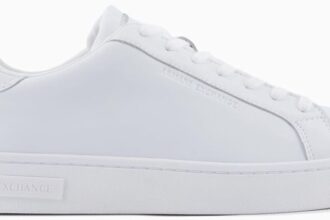 Armani Exchange Scarpe da Ginnastica in Pelle Bianca