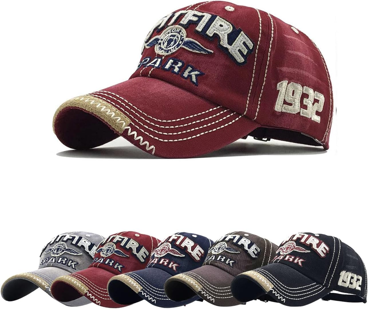 TRABIG Berretto Uomo con Visiera Stile retrò Traspirante, Cappellino Donna con Visiera Unisex Ricamo, Cappello Unisex Eestivo Design del Bordo del Cappello alla Moda, Cappellino - 54-60cm