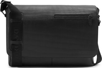 DAVIDOFF PARIS Messenger – Borsa tracolla modello messenger in pelle di vitello – Pratica borsa uomo tracolla per lavoro e ufficio - Colore nero