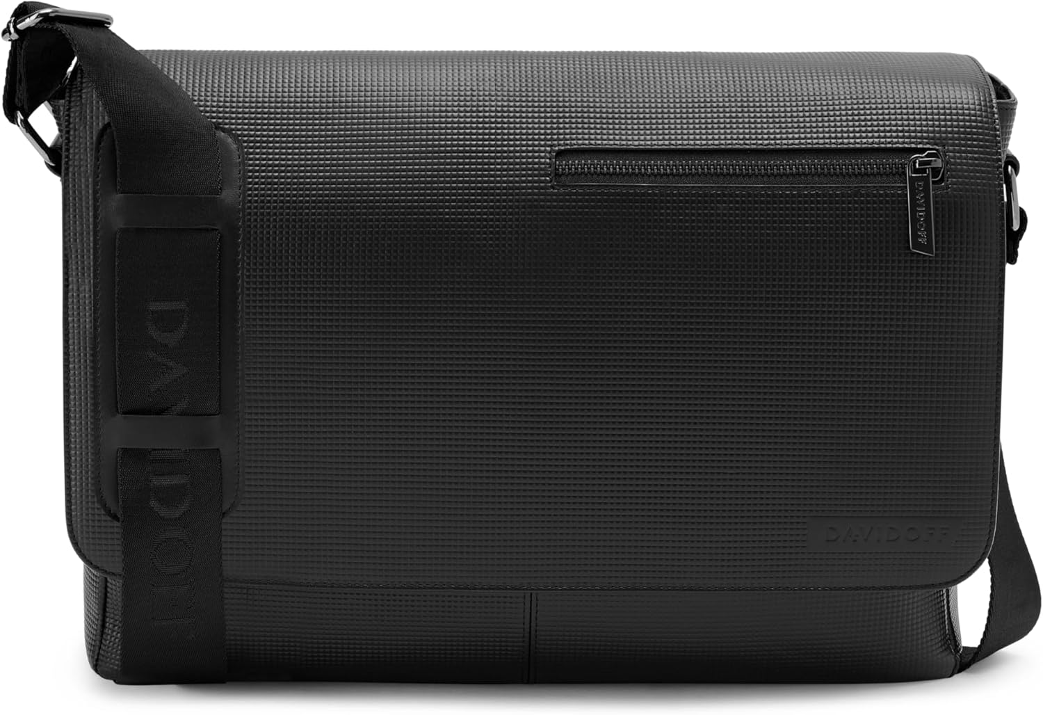 DAVIDOFF PARIS Messenger – Borsa tracolla modello messenger in pelle di vitello – Pratica borsa uomo tracolla per lavoro e ufficio - Colore nero