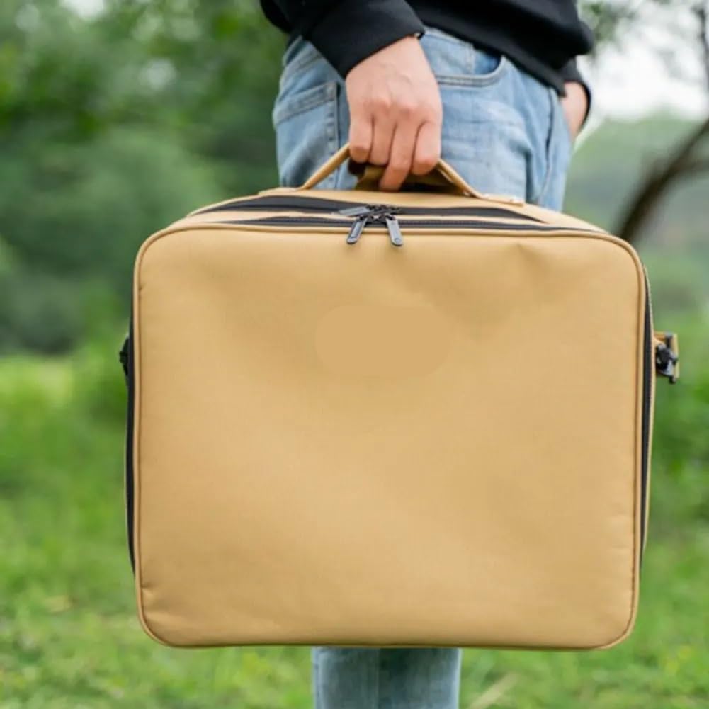TRgqify-KM Borsa da Campeggio Doppia for bombola di Gas butano, Borsa for fornello, Borsa for pentole, Borsa da Picnic for Barbecue (Color : Khaki)