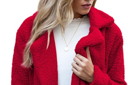 WXHNZYQ Bottoni Autunnali E Invernali, Risvolti, Cardigan in Pile Sciolto, Cappotto di Lana di Pecora da Donna, Giacche, Top