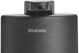 Brabantia - Mindset Portasapone - Meccanismo a Pompa Antigoccia - Facile da Ricaricare - Realizzato in Metallo e Vetro Resistenti alla Corrosione - Accessorio da Bagno - Infinite Grey - 200 ml