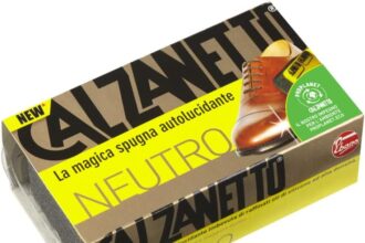Calzanetto spugna lucidante scarpe in pelle, Pulisce lucida rinnova e protegge, Lucido per scarpe stivali borse, Per pellami di tutti i colori, Neutra