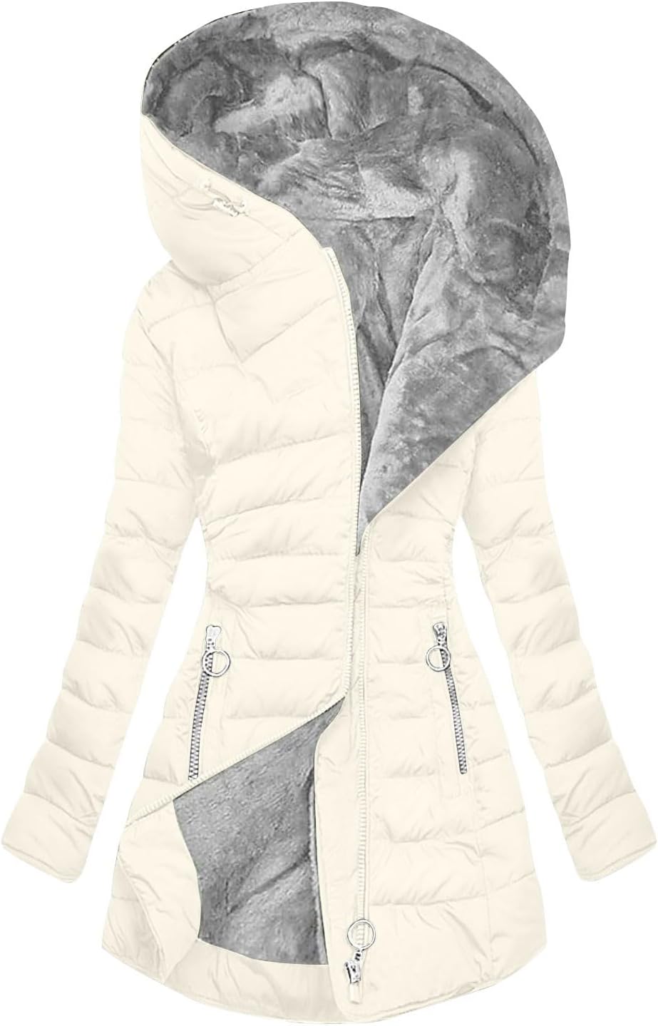 Generico Cappotto Donna Lungo Invernale Caldo Ispessito Offerta Cappotto Sherpa Foderato Piumino Invernale Giacca Imbottita in Cotone Cappotti Pile Impermeabile Giacca Donna Outdoor Antivento Offerte