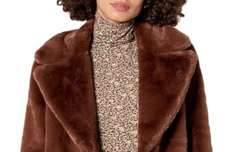 The Drop, Kiara, Cappotto da Donna, Lungo e Morbido in Finta Pelliccia
