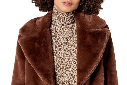 The Drop, Kiara, Cappotto da Donna, Lungo e Morbido in Finta Pelliccia