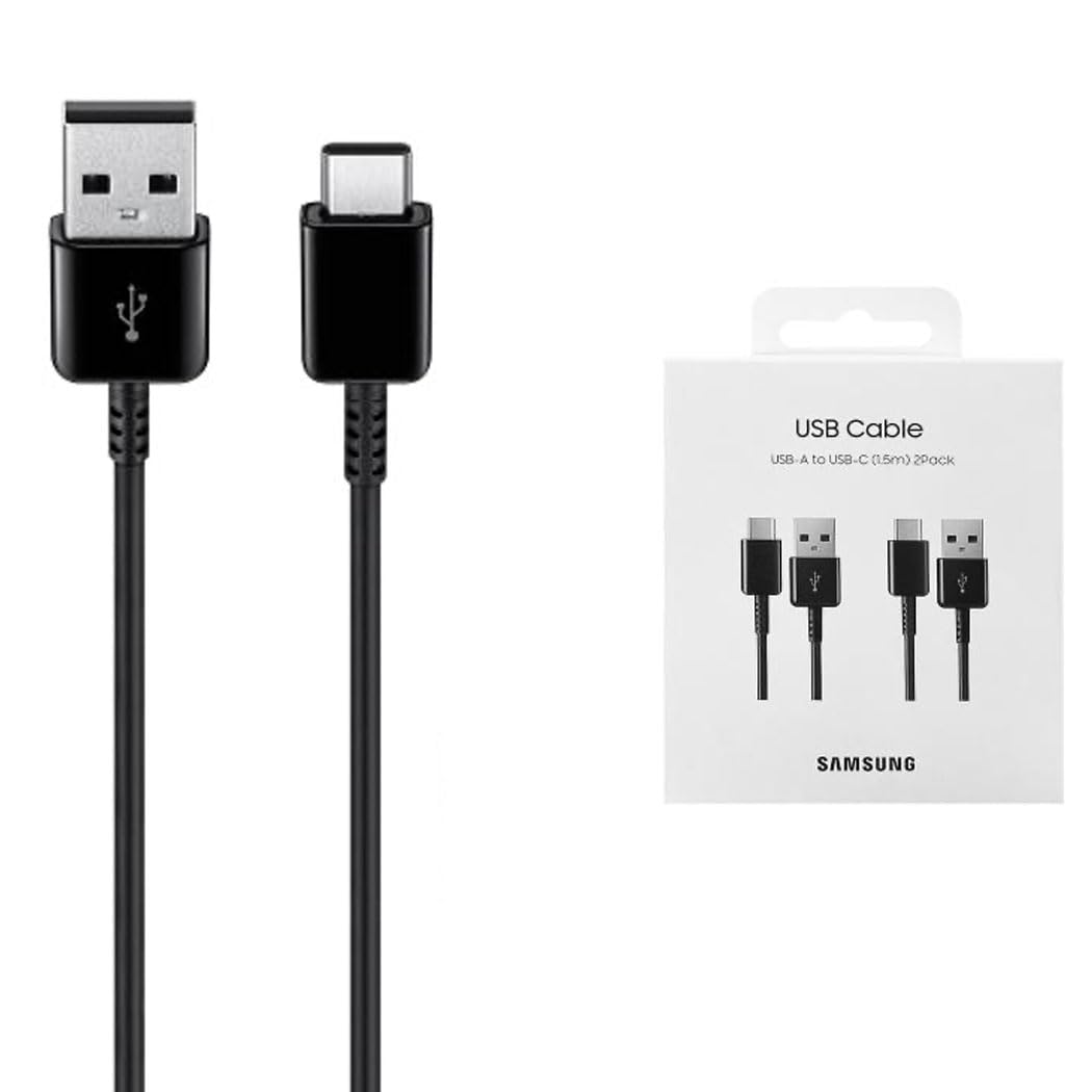 SAMSUNG Cavo USB-A a USB Type-C, 150cm (Multi Pack 2), Nero