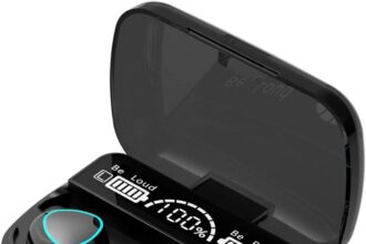 Cuffie Wireless, Auricolari Wireless Nell'orecchio, 180 Ore Di Riproduzione, Auricolari Bluetooth Stereo HiFi Con Cancellazione Del Rumore Con Microfono, Con Display LCD Custodia Di Ricarica USB-C, Au