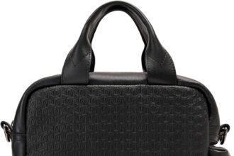 DAVIDOFF ICON Tote Bag – Borsa tracolla uomo in pelle – Pratica borsa a spalla con zip e vari scomparti – Borsa uomo a mano in pelle con tracolla inclusa – Nero