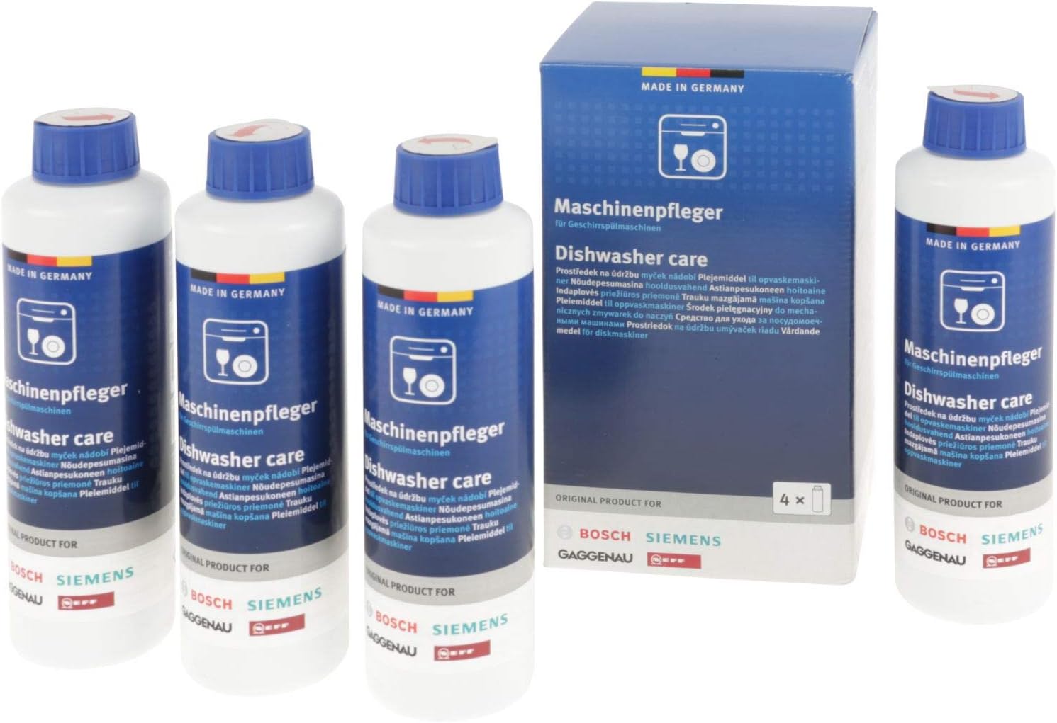 DETERGENTE LAVASTOVIGLIE BOSCH SIEMENS NEFF GAGGENAU FLACONI 4 X 250ml