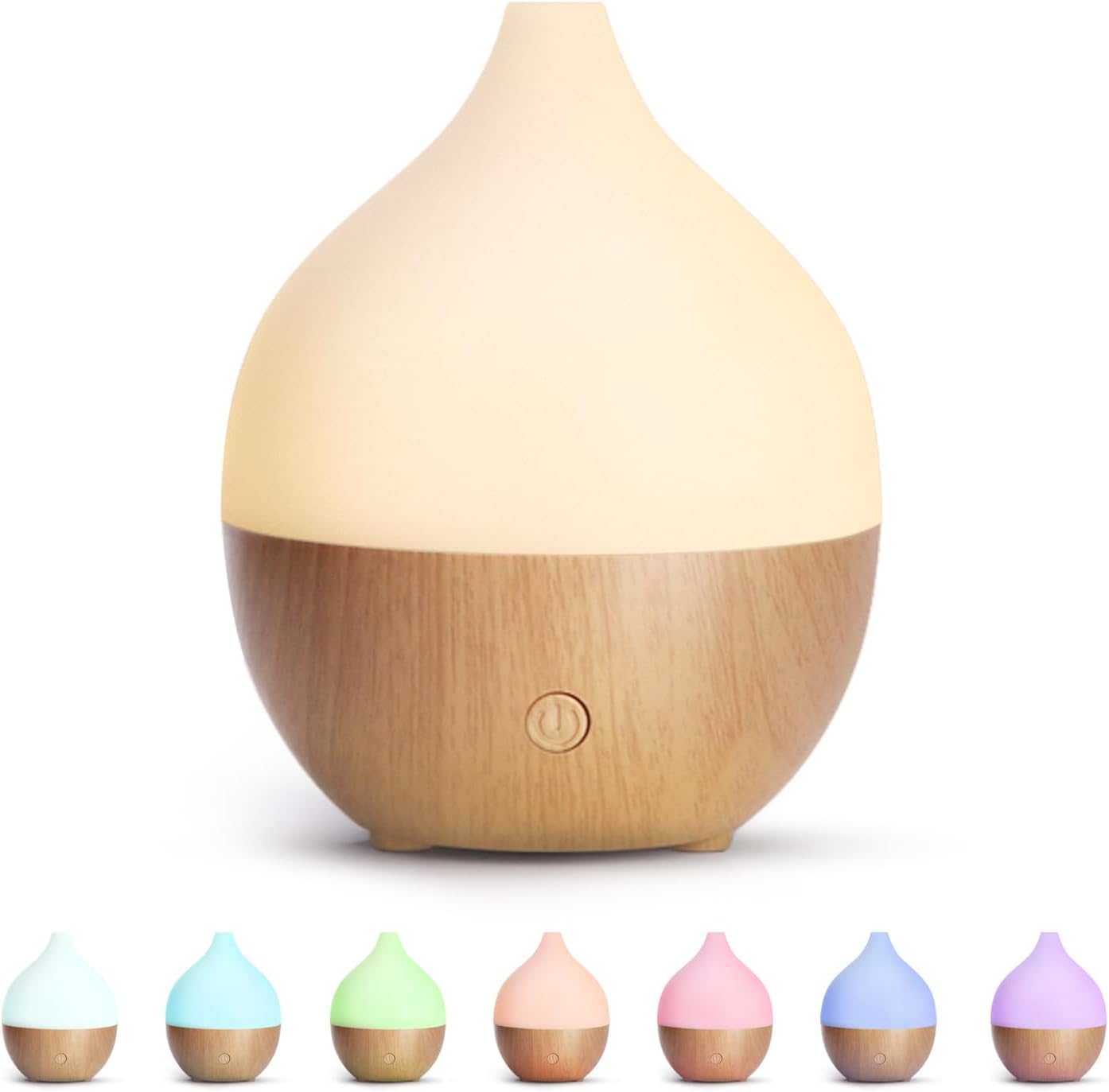 SALKING Diffusore di Oli Essenziali, 100ml Diffusore aromatico a Grana di Legno, Ultrasuoni Aromaterapia Diffusore con Luce Bianca Calda, Diffusore per Oli Essenziali Senza BPA, per Ufficio e Casa
