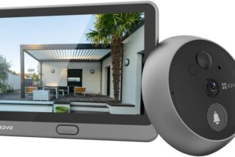EZVIZ Campanello Digitale con Schermo Tattile a Colori da 4,3'' Videocitofono Senza Fili con Batteria Ricaricabile da 4600 mAh, Rilevamento del Movimento PIR, Audio Bidirezionale, Modello CP4