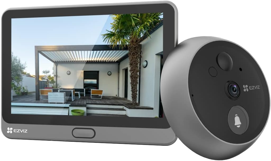 EZVIZ Campanello Digitale con Schermo Tattile a Colori da 4,3'' Videocitofono Senza Fili con Batteria Ricaricabile da 4600 mAh, Rilevamento del Movimento PIR, Audio Bidirezionale, Modello CP4