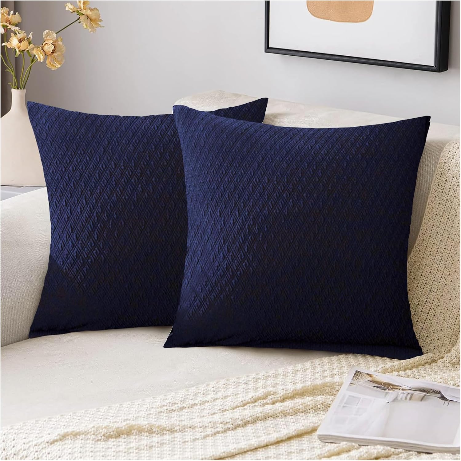 HERZLG LIFE Federe Cuscini Divano Impermeabile AntiGraffio Antiscivolo Divano Protector 45x45cm-Blu