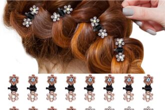 PLABBDPL 24 Pezzi Fermagli per Capelli con Strass Mini in Cristallo Accessori Barrettes Copricapo per Donne Ragazze (Bianco e Champagne)