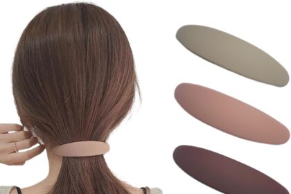 Ypkia Set di 4 fermagli per capelli da donna, sottili, medi, stile vintage, automatico, per donne e ragazze (colore chiaro)