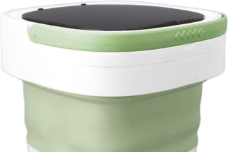 Focket Mini Lavatrice Portatile, Piccola Lavatrice e asciugatrice Pieghevole, Secchio di Lavaggio da 7,5 l con cestello di Scarico per Biancheria Intima, Calzini, Vestiti per Bambini (Verde)