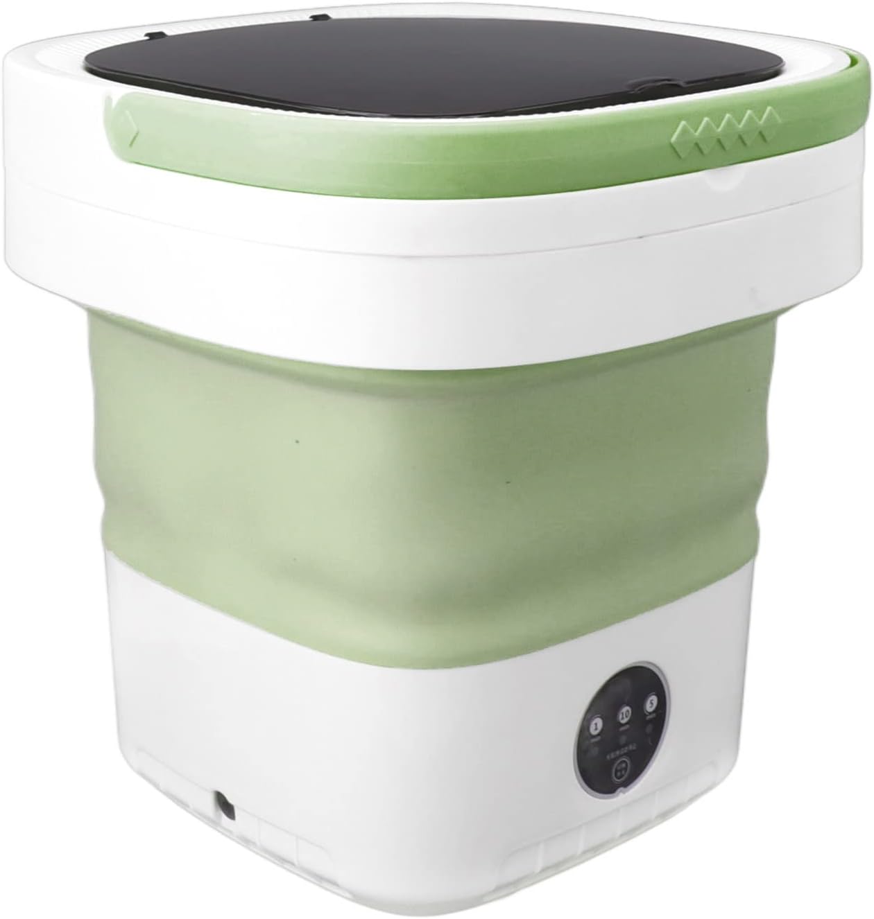 Focket Mini Lavatrice Portatile, Piccola Lavatrice e asciugatrice Pieghevole, Secchio di Lavaggio da 7,5 l con cestello di Scarico per Biancheria Intima, Calzini, Vestiti per Bambini (Verde)