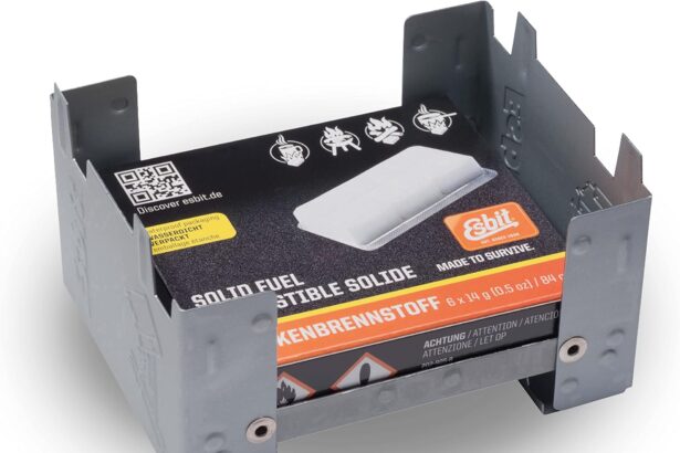 Esbit Fornello tascabile piccolo – fornello con combustibile secco Esbit 6 x 14 g compresse – Fornello da campeggio