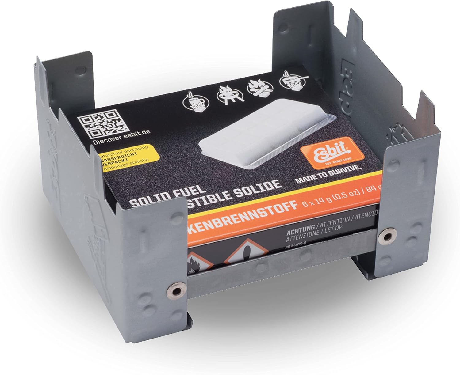 Fornello Tascabile Esbit: Compresse di Combustibile Secco per Campeggio
Fornello Compatto Esbit con 6 Compresse da 14 g – Ideale per Escursioni e Avventure all’Aria Aperta