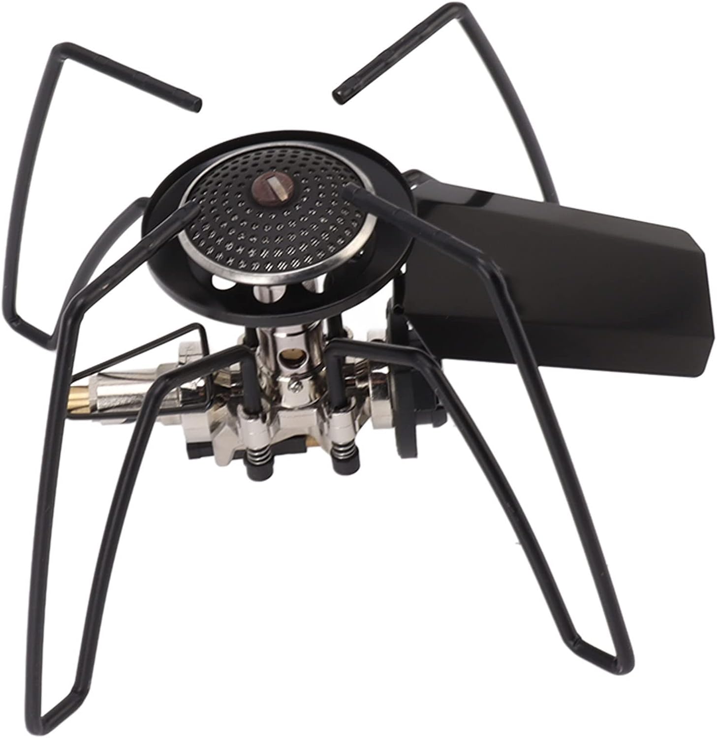 XHTLLO Fornello da Campeggio, Mini Fornello a Gas Portatile Pieghevole, Fornello da Campeggio per Barbecue con Forte Potenza di Fuoco, Fornello da Campeggio Resistente al Vento