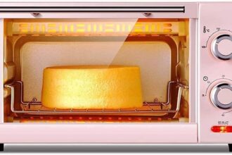 Forno Elettrico Ventilato, Mini Forno 11 Litri, Grill Elettrico con Impostazione della Temperatura 100-230 ℃ e Timer da 60 Minuti Piccolo Forno Elettrico Automatico da 1000 W 3 Funzioni di Cottura