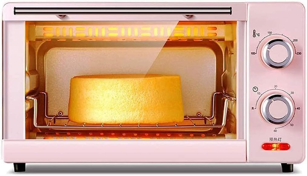 Forno Elettrico Ventilato, Mini Forno 11 Litri, Grill Elettrico con Impostazione della Temperatura 100-230 ℃ e Timer da 60 Minuti Piccolo Forno Elettrico Automatico da 1000 W 3 Funzioni di Cottura