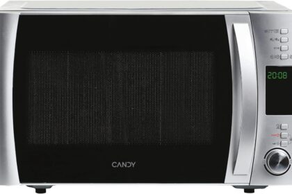 Candy COOKinAPP Forno a Microonde con Grill, 22 Litri, 800W, 40 Programmi, App Simply-Fi, Funzione ECO, Programma Baby, Child Lock, Libera Installazione, 46,1 x 36,5 x 29 cm, Argento - CMXG22DS