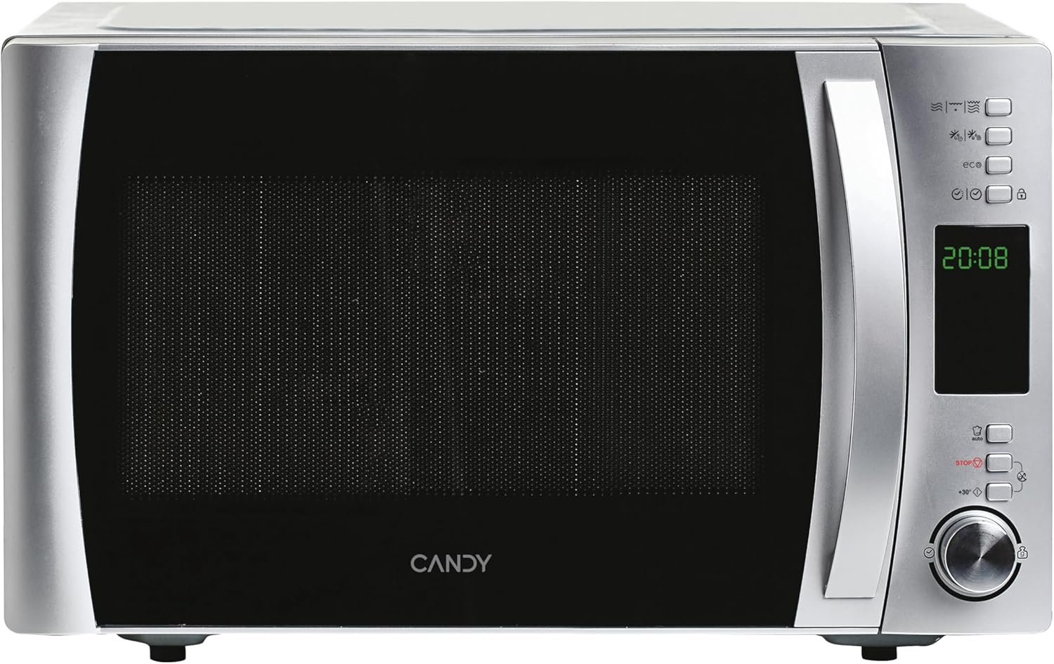 Candy COOKinAPP Forno a Microonde con Grill, 22 Litri, 800W, 40 Programmi, App Simply-Fi, Funzione ECO, Programma Baby, Child Lock, Libera Installazione, 46,1 x 36,5 x 29 cm, Argento - CMXG22DS