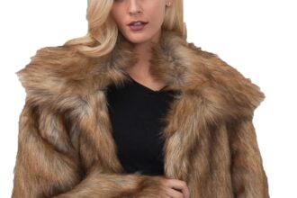 Giacca da Donna Lunga in Pelliccia Sintetica con Collo Quadrato alla Moda Giacca da Donna Autunno E Inverno con Cappotto Lungo