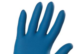 Linea Premium EHRP / L Guanto Latex, Blu Hi Risks, Powderfree, L